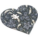 Folk flowers pattern  Wooden Puzzle Heart View3