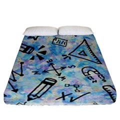 Science-education-doodle-background Fitted Sheet (california King Size) by Sapixe