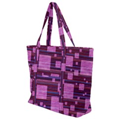Squares-purple-stripes-texture Zip Up Canvas Bag by Sapixe