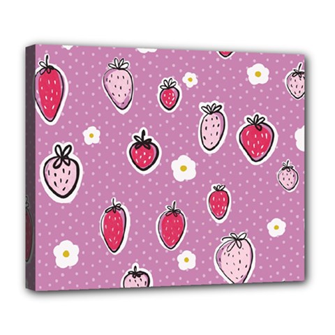 Juicy Strawberries Deluxe Canvas 24  X 20  (stretched) by SychEva