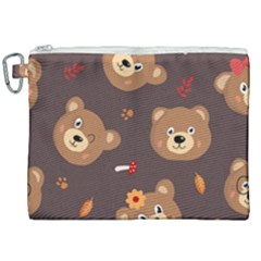 Bears-vector-free-seamless-pattern1 Canvas Cosmetic Bag (xxl) by webstylecreations