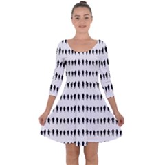 Athletic Running Graphic Silhouette Pattern Quarter Sleeve Skater Dress by dflcprintsclothing