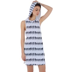 Athletic Running Graphic Silhouette Pattern Racer Back Hoodie Dress by dflcprintsclothing