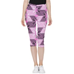 Abstract Inside Out Lightweight Velour Capri Leggings  by Sparkle
