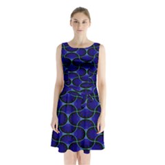 Abstract Geo Sleeveless Waist Tie Chiffon Dress by Sparkle