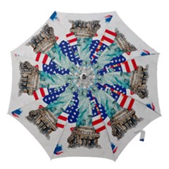 Statue Of Liberty Independence Day Poster Art Hook Handle Umbrellas (medium) by Sudhe