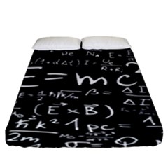 Science-albert-einstein-formula-mathematics-physics-special-relativity Fitted Sheet (king Size) by Sudhe