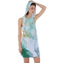 Green and orange alcohol ink Racer Back Hoodie Dress View1