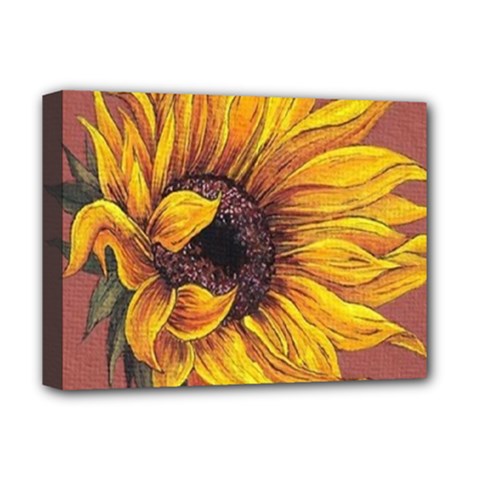 Sunflower Deluxe Canvas 16  X 12  (stretched)  by Sparkle