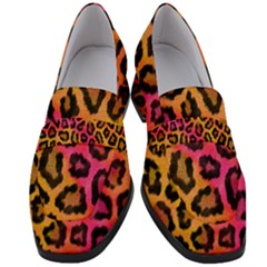 Leopard Print Women s Chunky Heel Loafers by skindeep
