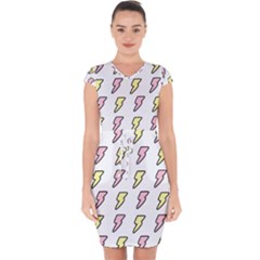 Pattern Cute Flash Design Capsleeve Drawstring Dress  by brightlightarts