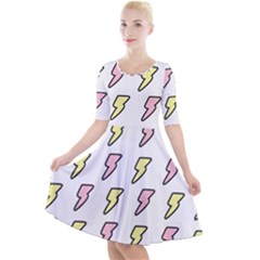 Pattern Cute Flash Design Quarter Sleeve A-line Dress by brightlightarts