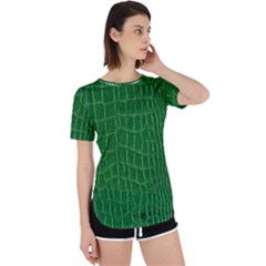 Crocodile Leather Green Perpetual Short Sleeve T-shirt by skindeep