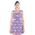 Cheerful Pugs Lie In The Clouds Scoop Neck Skater Dress View1