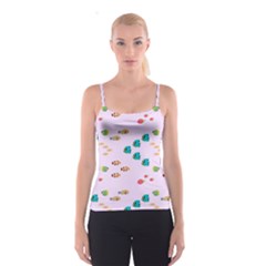 Marine Fish Multicolored On A Pink Background Spaghetti Strap Top by SychEva