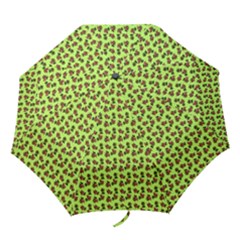 Cute Deer Pattern Green Folding Umbrellas by snowwhitegirl