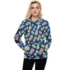 Multi-colored Circles Women s Lightweight Drawstring Hoodie by SychEva