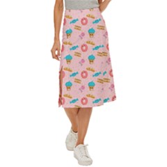 Funny Sweets With Teeth Midi Panel Skirt by SychEva