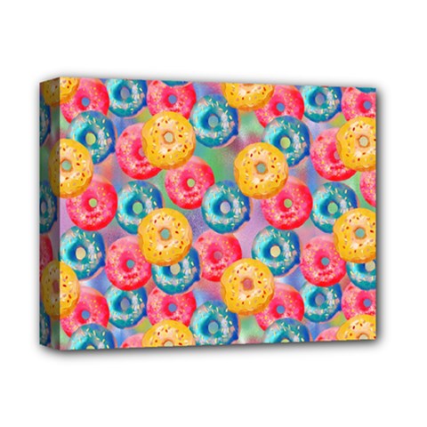 Multicolored Donuts Deluxe Canvas 14  X 11  (stretched) by SychEva