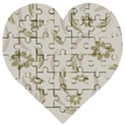 Folk flowers pattern Floral surface design Seamless pattern Wooden Puzzle Heart View1
