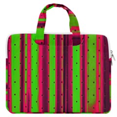 Warped Stripy Dots Macbook Pro Double Pocket Laptop Bag (large) by essentialimage365