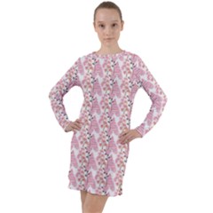 Floral Long Sleeve Hoodie Dress by Sparkle