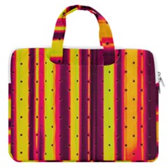 Warped Stripy Dots Macbook Pro Double Pocket Laptop Bag (large) by essentialimage365
