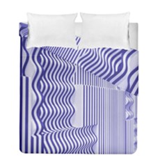 Illusion Waves Pattern Duvet Cover Double Side (full/ Double Size) by Sparkle