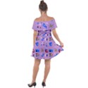Pink 50s Pattern Off Shoulder Velour Dress View2