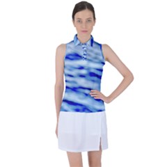 Blue Waves Abstract Series No10 Women s Sleeveless Polo Tee by DimitriosArt