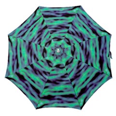 Green  Waves Abstract Series No6 Straight Umbrellas by DimitriosArt