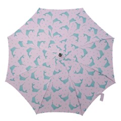 Narwales Stars  Pattern Pink Hook Handle Umbrellas (large) by Littlebird