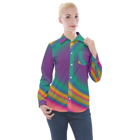 Gradientcolors Women s Long Sleeve Pocket Shirt by Sparkle