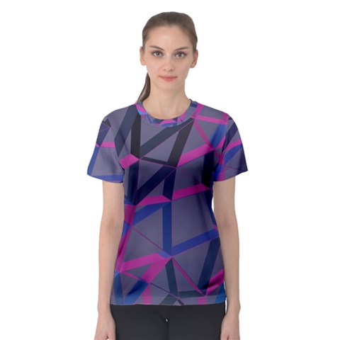 3d Lovely Geo Lines Women s Sport Mesh Tee by Uniqued