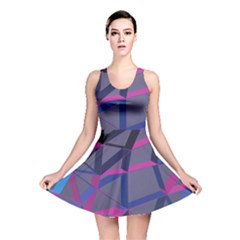 3d Lovely Geo Lines Reversible Skater Dress by Uniqued