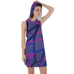 3d Lovely Geo Lines Racer Back Hoodie Dress by Uniqued