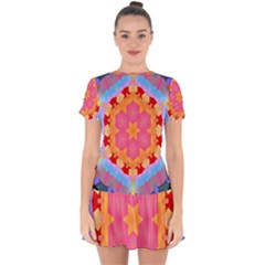 Digitalart Drop Hem Mini Chiffon Dress by Sparkle
