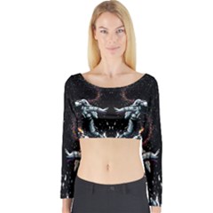 Digital Illusion Long Sleeve Crop Top by Sparkle
