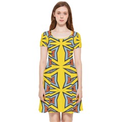 Abstract Pattern Geometric Backgrounds   Inside Out Cap Sleeve Dress by Eskimos