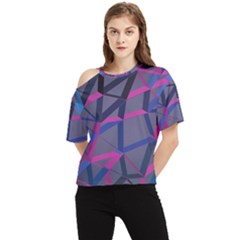 3d Lovely Geo Lines One Shoulder Cut Out Tee by Uniqued