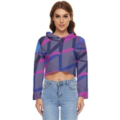 3d Lovely Geo Lines Women s Lightweight Cropped Hoodie by Uniqued