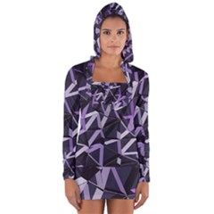 3d Lovely Geo Lines Vi Long Sleeve Hooded T-shirt by Uniqued