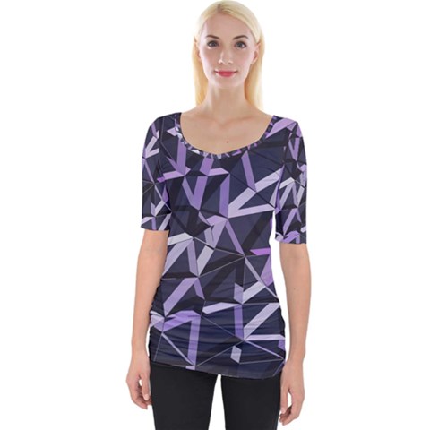 3d Lovely Geo Lines Vi Wide Neckline Tee by Uniqued