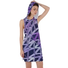 3d Lovely Geo Lines  Iv Racer Back Hoodie Dress by Uniqued