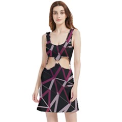 3d Lovely Geo Lines Iii Velvet Cutout Dress by Uniqued