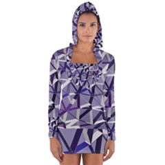3d Lovely Geo Lines Ix Long Sleeve Hooded T-shirt by Uniqued
