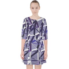 3d Lovely Geo Lines Ix Quarter Sleeve Pocket Dress by Uniqued