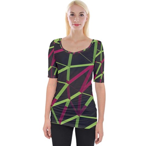 3d Lovely Geo Lines X Wide Neckline Tee by Uniqued