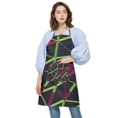 3d Lovely Geo Lines X Pocket Apron by Uniqued