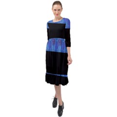 Digitaldesign Ruffle End Midi Chiffon Dress by Sparkle